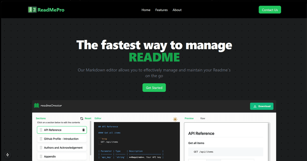 ReadMePro project screenshot